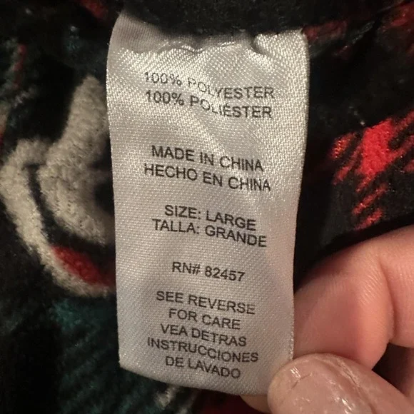 Disney Pajama Pants Womens Large Red Plaid Fleece Mickey Minnie Christmas Lounge - Picture 7 of 12